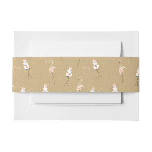Flamingo Wedding Multi landscape Invitation Belly Band