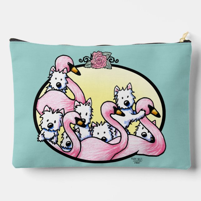 Flamingo Westies Accessory Pouch (Back)