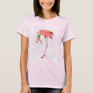 Flamingo with a Cocktail T-Shirt