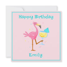 Flamingo with Cocktail