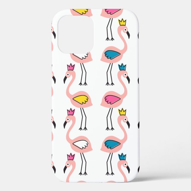 Flamingo with crown seamless pattern. Case-Mate iPhone case (Back)