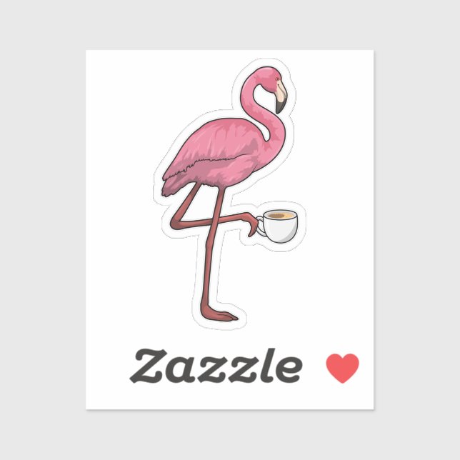 Flamingo with Cup of Coffee (Sheet)