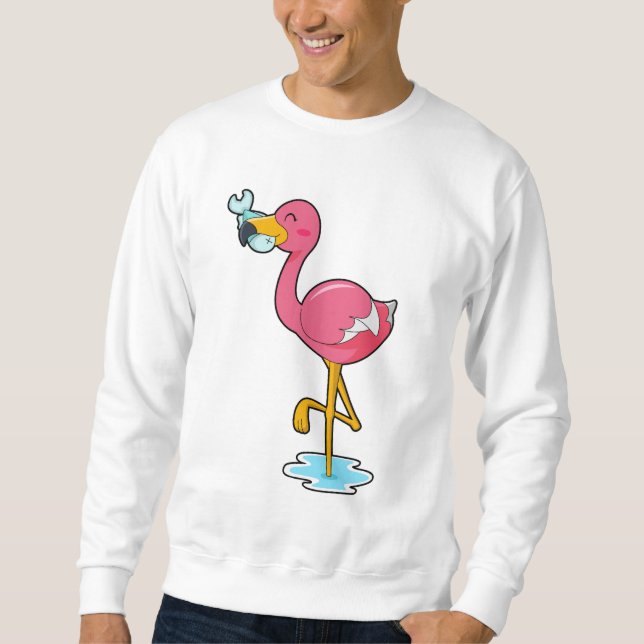 Flamingo with Fish Sweatshirt (Front)