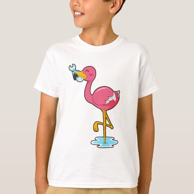 Flamingo with Fish T-Shirt (Front)