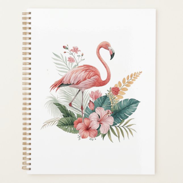 Flamingo With Flowers Planner (Front)