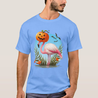 Flamingo with Halloween pumpkin hat boy T-Shirt