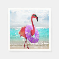 Flamingo With Inner Tube