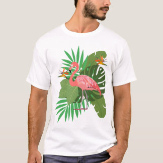 Flamingo with leaves T-Shirt