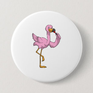 Flamingo with Lipstick 7.5 Cm Round Badge
