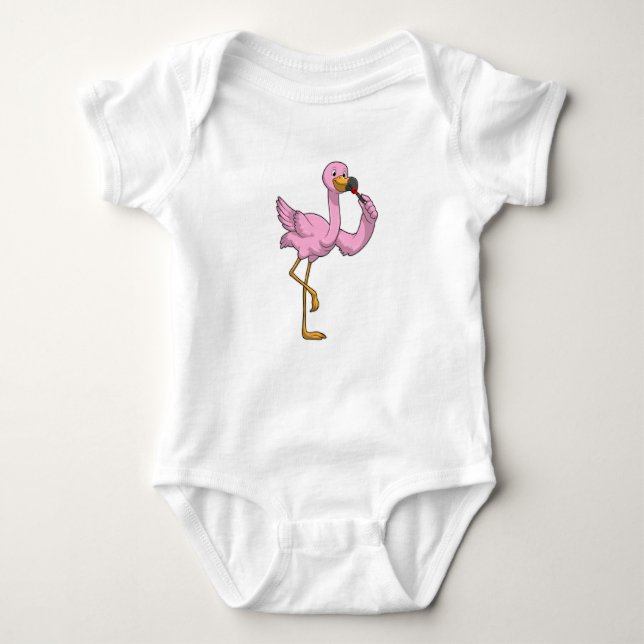 Flamingo with Lipstick Baby Bodysuit (Front)