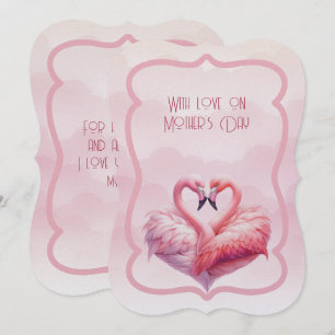 Flamingo With Love on Mother's Day Holiday Card