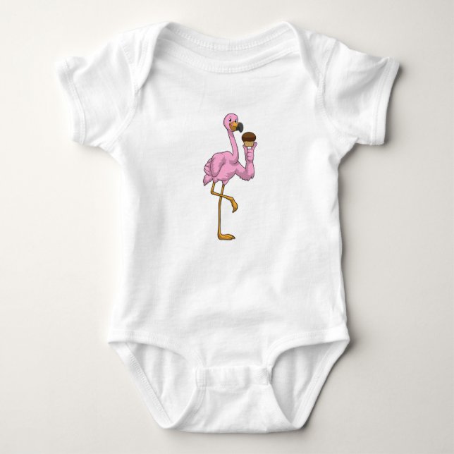 Flamingo with Muffin Baby Bodysuit (Front)