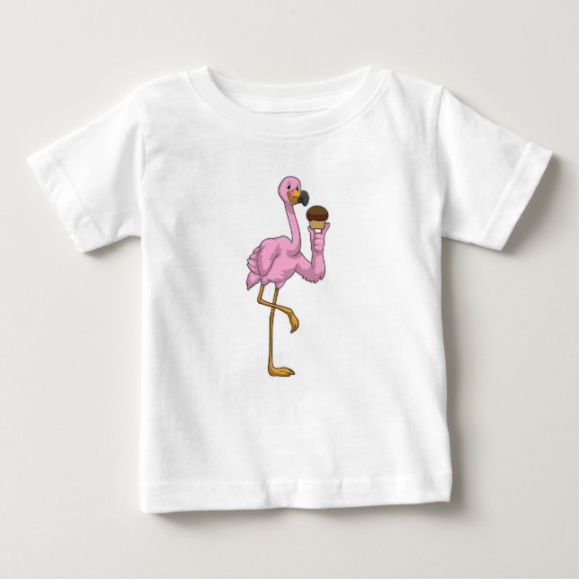 Flamingo with Muffin Baby T-Shirt (Front)
