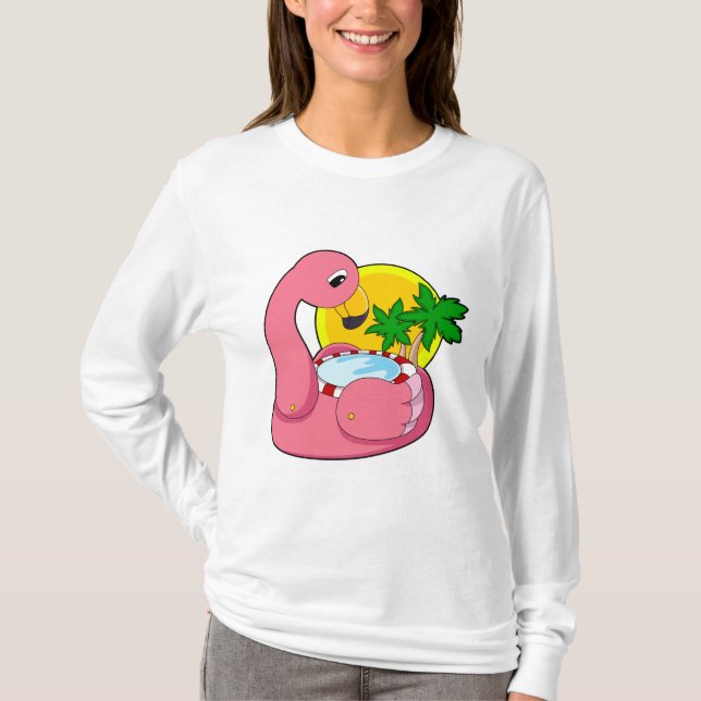 Flamingo with Pool T-Shirt (Front)