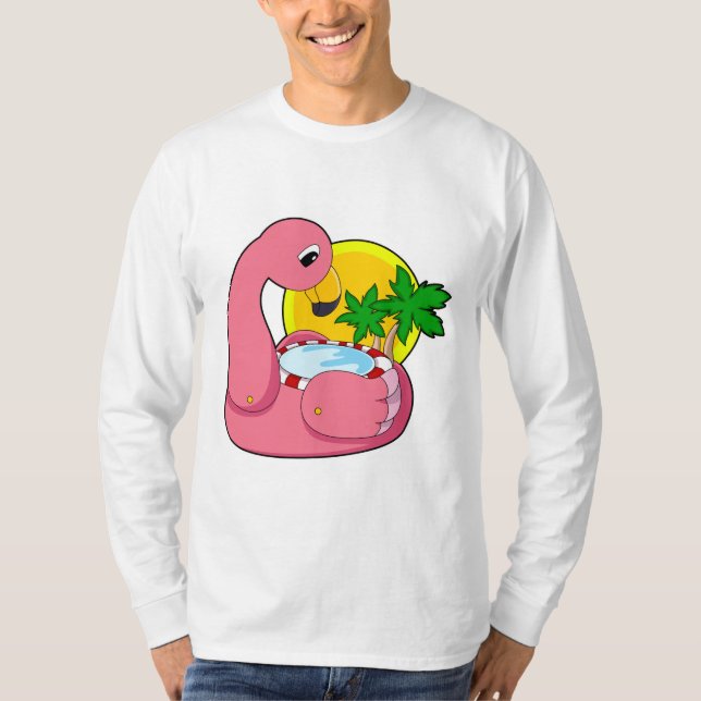 Flamingo with Pool T-Shirt (Front)