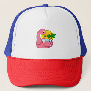 Flamingo with Pool Trucker Hat