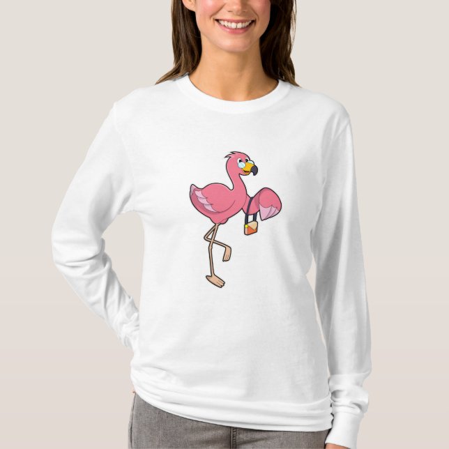 Flamingo with Purse T-Shirt (Front)