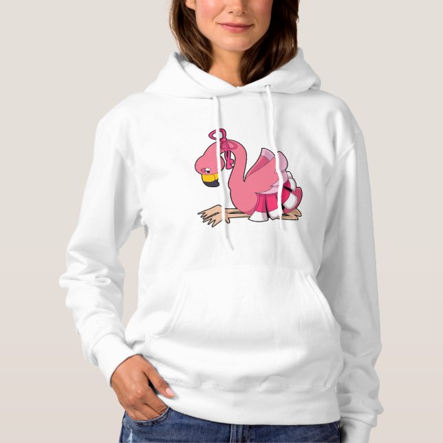 Flamingo with Ribbon Hoodie (Front)