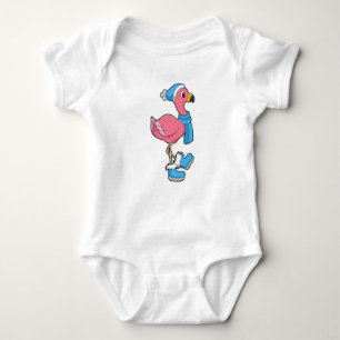 Flamingo with Scarf & Hat Baby Bodysuit