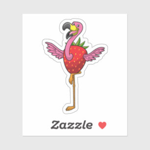 Flamingo with Strawberry