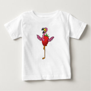 Flamingo with Strawberry Baby T-Shirt
