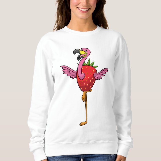 Flamingo with Strawberry Sweatshirt (Front)