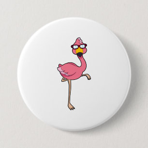 Flamingo with Sunglasses 7.5 Cm Round Badge