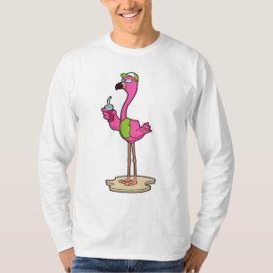 Flamingo with Sunglasses & Cap T-Shirt