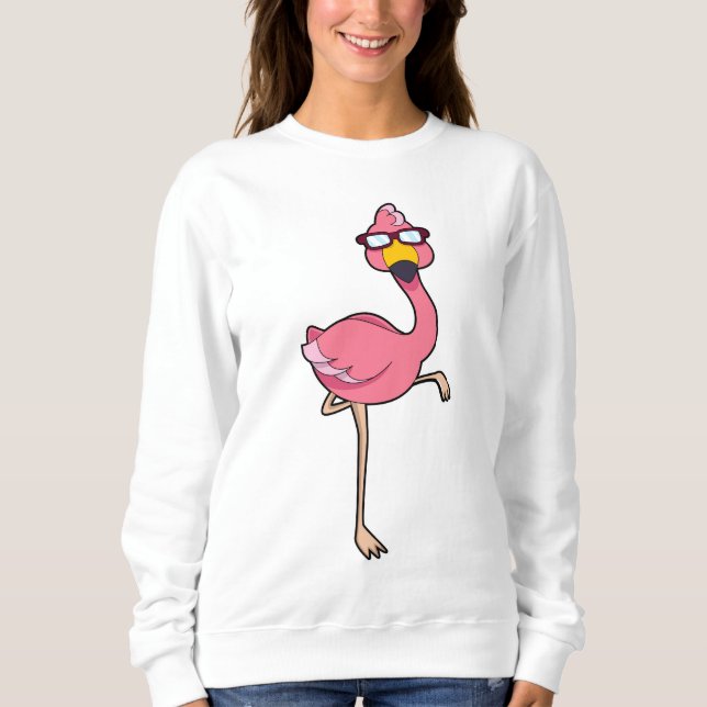 Flamingo with Sunglasses Sweatshirt (Front)