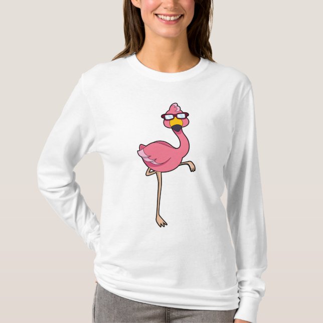 Flamingo with Sunglasses T-Shirt (Front)