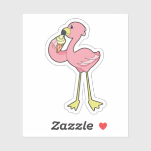 Flamingo with Waffle ice cream