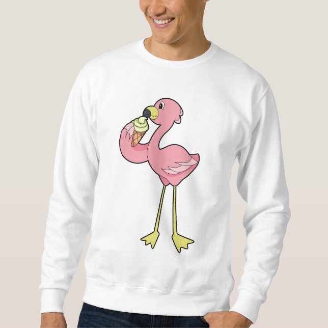 Flamingo with Waffle ice cream Sweatshirt (Front)