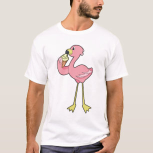 Flamingo with Waffle ice cream T-Shirt