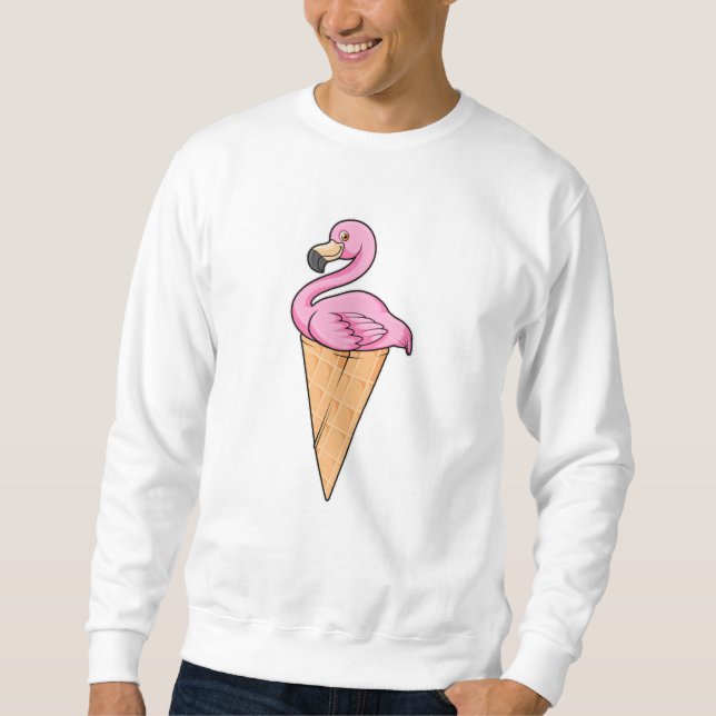 Flamingo with Waffle of Ice cream Sweatshirt (Front)