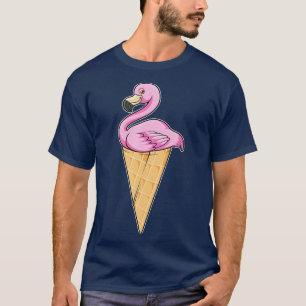 Flamingo with Waffle of Ice cream T-Shirt
