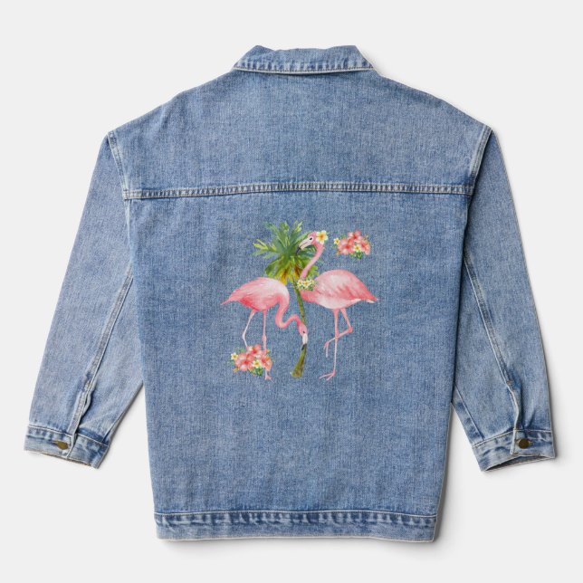 Flamingo Women's Denim Jacket (Back)