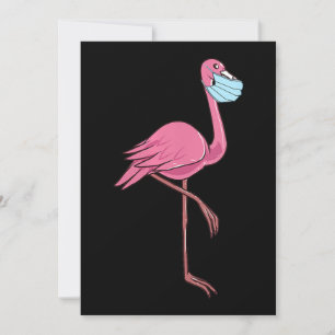 Flamingo   Womens Flamingo In A Face Mask Holiday Card