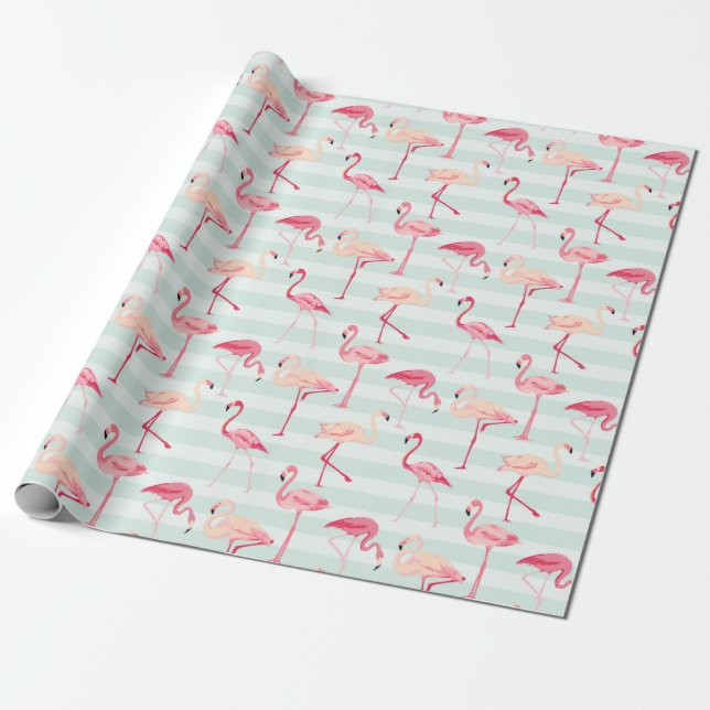 Flamingo Wrapping Paper (Unrolled)