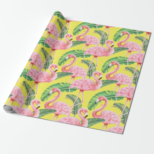 Flamingo Wrapping Paper (Unrolled)
