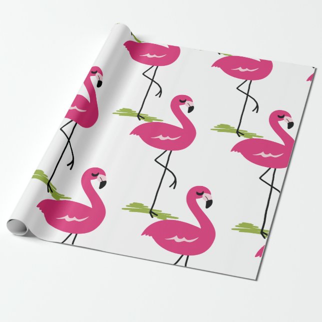 Flamingo Wrapping Paper (Unrolled)