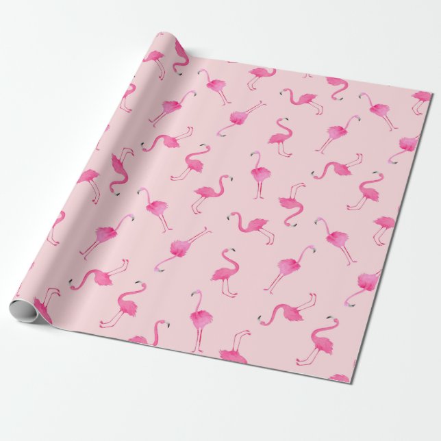 Flamingo Wrapping Paper (Unrolled)