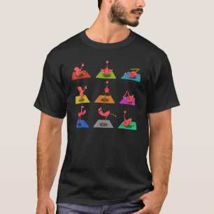 Flamingo Yoga Asana Pose And Meditation T-Shirt