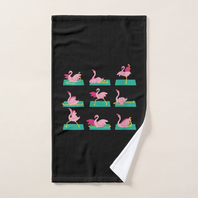 Flamingo Yoga Poses Meditation Workout Exercise Hand Towel (Hand Towel)