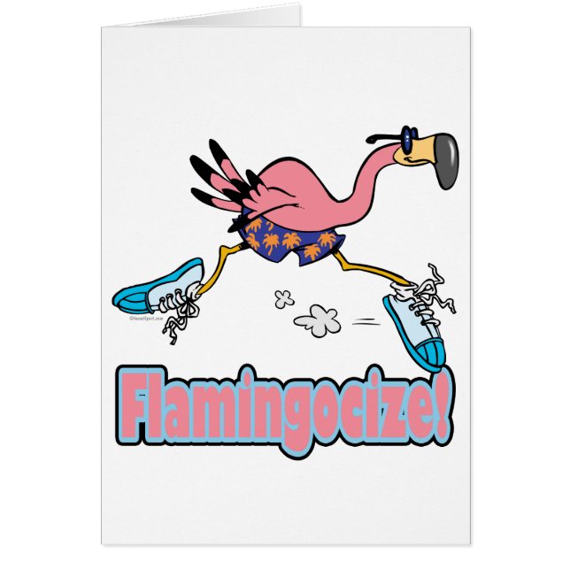 flamingocize jogging flamingo cartoon (Front)