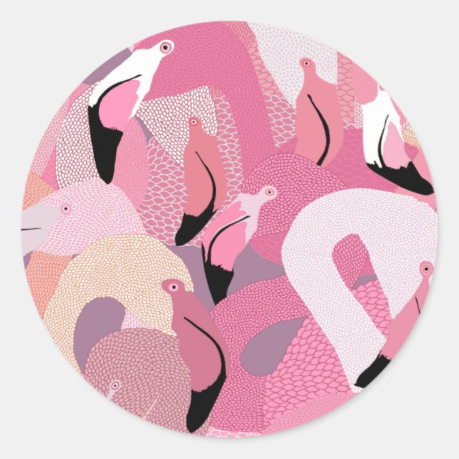 Flamingoes in Pink Sticker (Front)