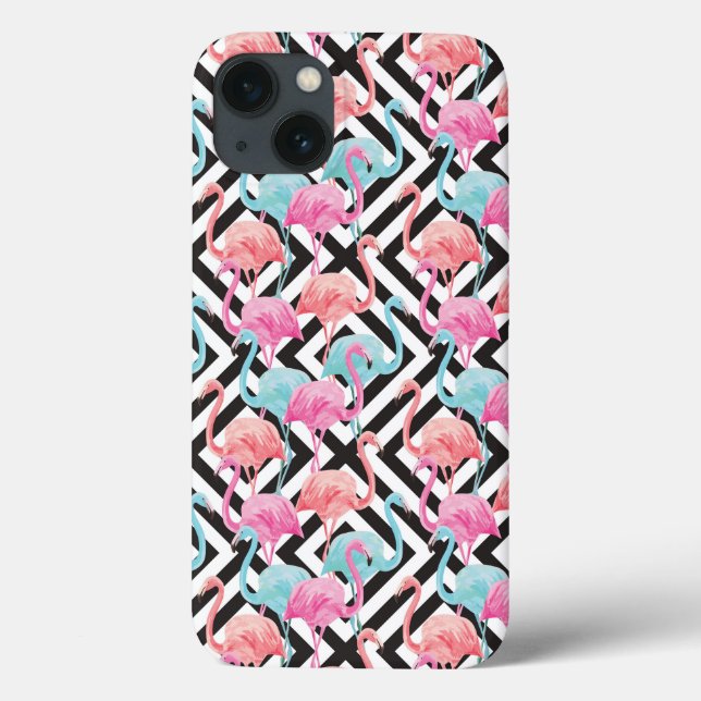 Flamingoes on Bold Design Pattern Case-Mate iPhone Case (Back)