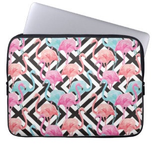 Flamingoes on Bold Design Pattern Laptop Sleeve