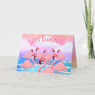 Flamingoes on Parade Card