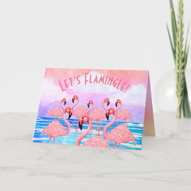 Flamingoes on Parade Card (Front)
