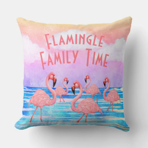 Flamingoes on Parade Cushion